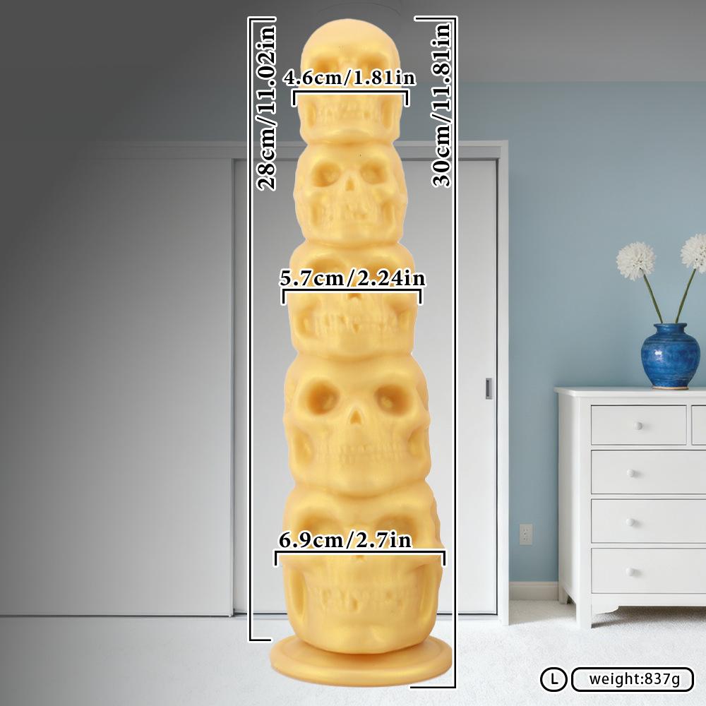 Extra large silicone anal plug skull shaped penis alternative harem expansion adult sex toy