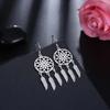 Copper Charms Dream Catcher Feathers Earrings for Woman Fashion Party Wedding Accessories Jewelry Holiday Gifts