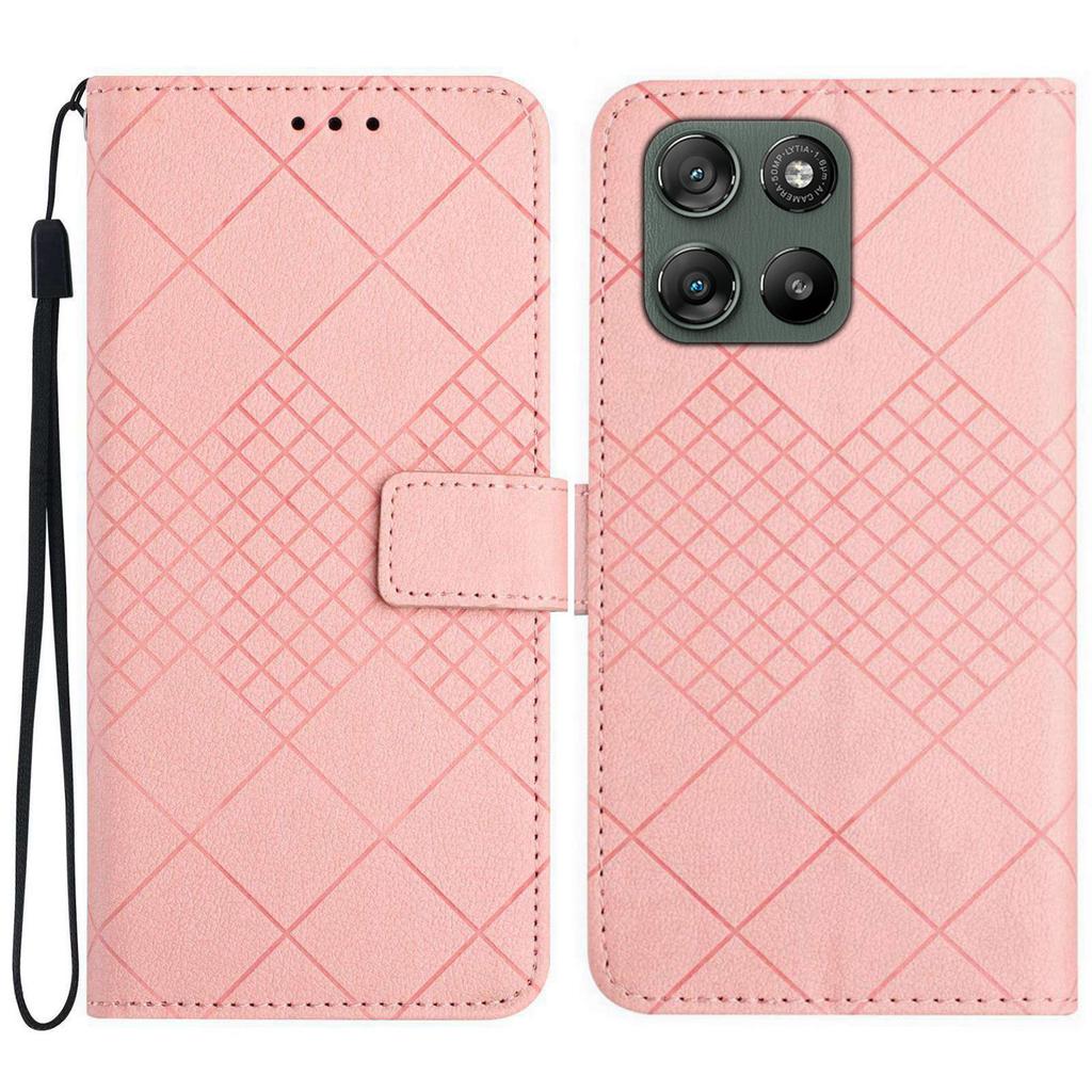 For Motorola Moto G67 Power 5G Case Wallet Imprint PU Leather Flip Folio Phone Cover