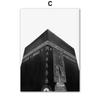 Black and White Islamic Mosque Door Canvas Painting  Muslim Quote Wall Art Poster Print for Home Decor