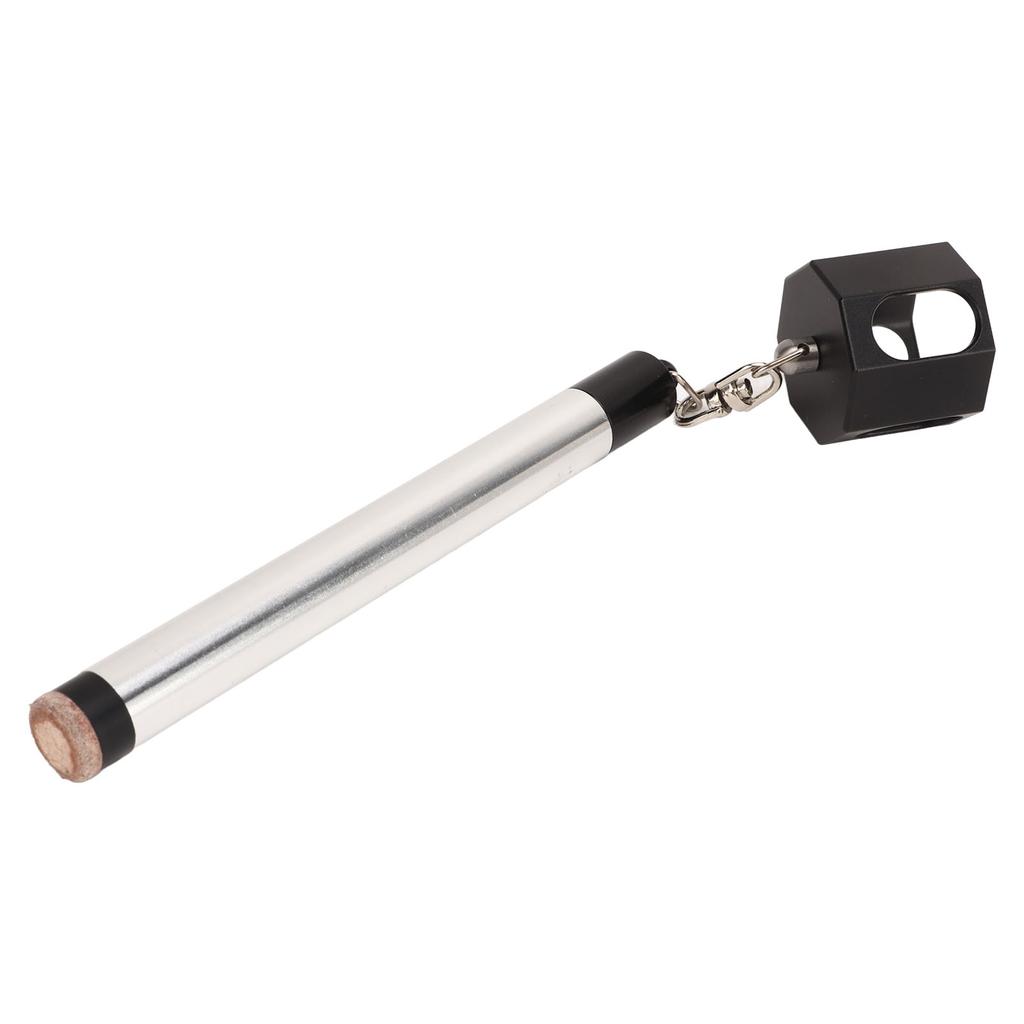2 In 1 Pool Cue Chalk Holder Billiard Cue Tip Pricker Nonslip Chalk Holder For Billiards Silver Black