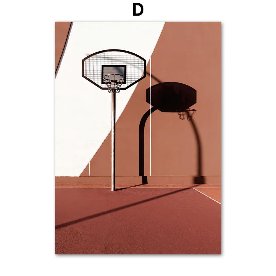 Basketball Court Sports Fitness Poster Wall Art Canvas Painting Scandinavian Fresco Youth Room Stadium Decorative Print Picture