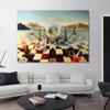Salvador Dali Surrealism Chess Mask On Sea Canvas Painting Abstract Posters and Prints Wall Art Pictures for Home Decor