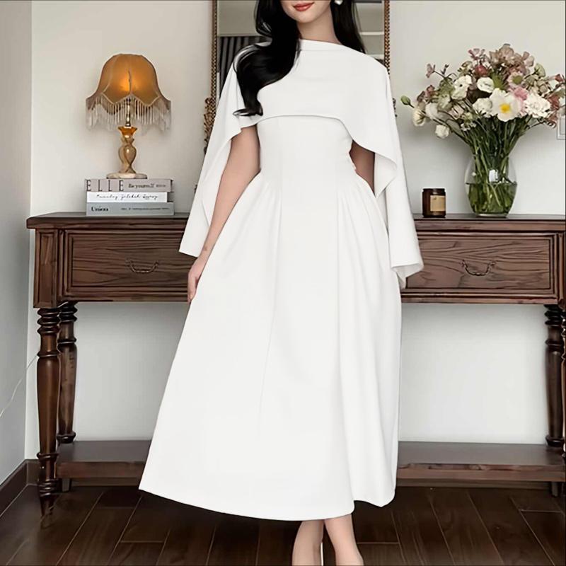 ZANZEA Women Elegant Cape Two Piece Summer Casual Sleeveless Long Dress S белый