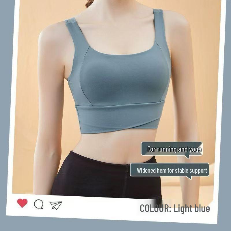 Women s High-Intensity Shockproof Sports Bra with Fixed Cups – Anti-Sagging, Back-Shaping Tank Style for Running & Fitness. M (95-115 lbs)