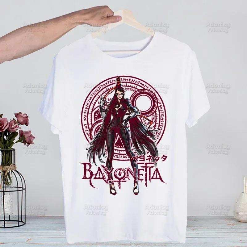 Game Bayonetta Harajuku T-shirts Summer Men/Women Hip Hop Funny Print Tshirt Streetwear T Shirt Short Sleeve Tee Top