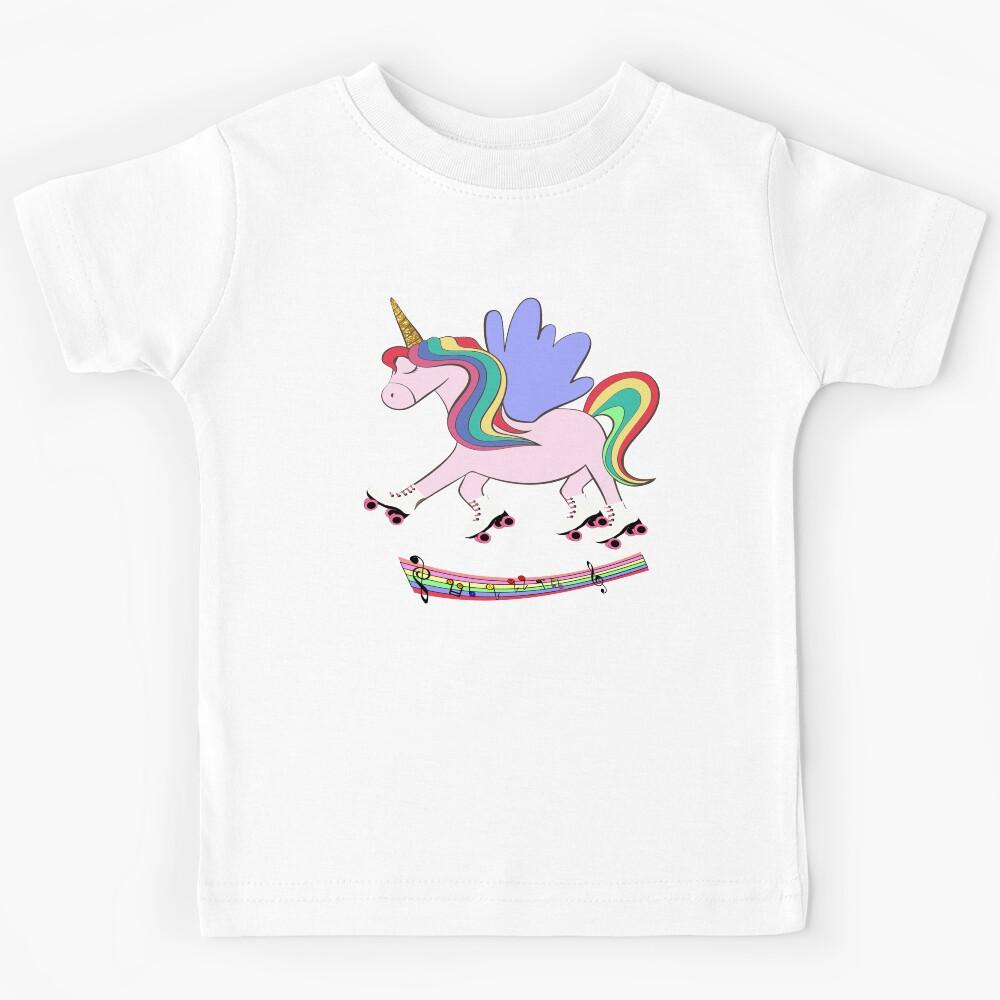 Roller Skating Fun Unicorn Kids T-Shirt 130
