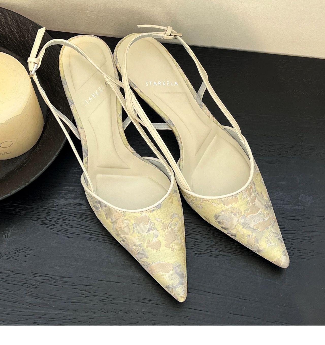 

Баотоу пустые сандалии женские летние новые с пряжкой тонкий каблук офисные остроносые сандалии на высоком каблуке женские 40 зелёный