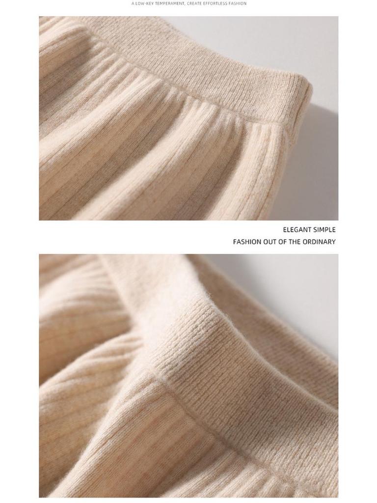 Women's High-Waist Knitted Bodycon Midi Skirt with Slit - Autumn/Winter 2024