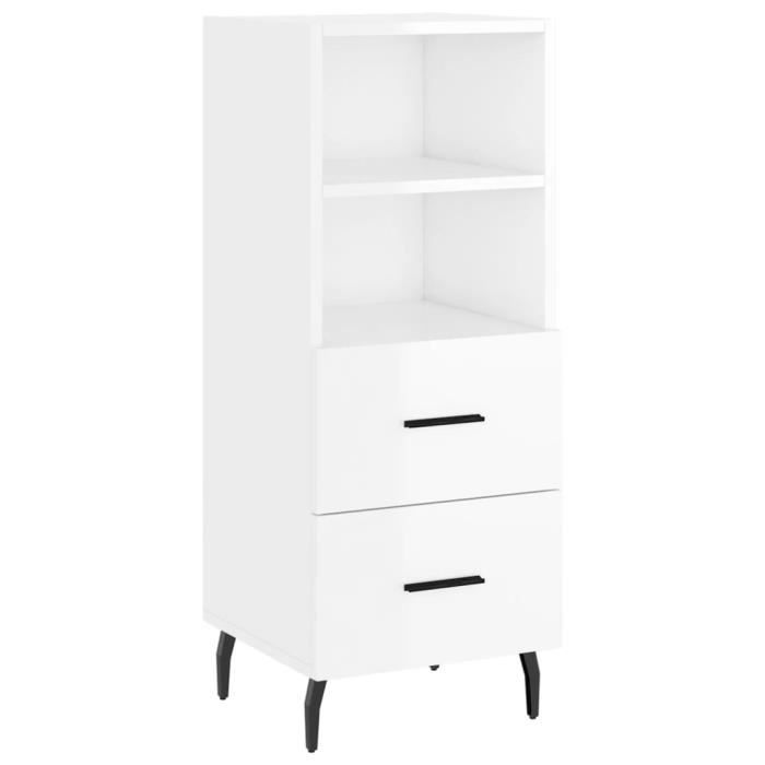 VidaXL Buffet Blanc brillant 34,5x34x90 cm Bois d'ingénierie 828686
