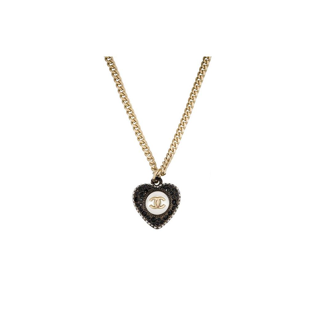 Chanel Coco Heart Metal Rhinestone Necklace Women Necklace AB9387-B09088-NK216