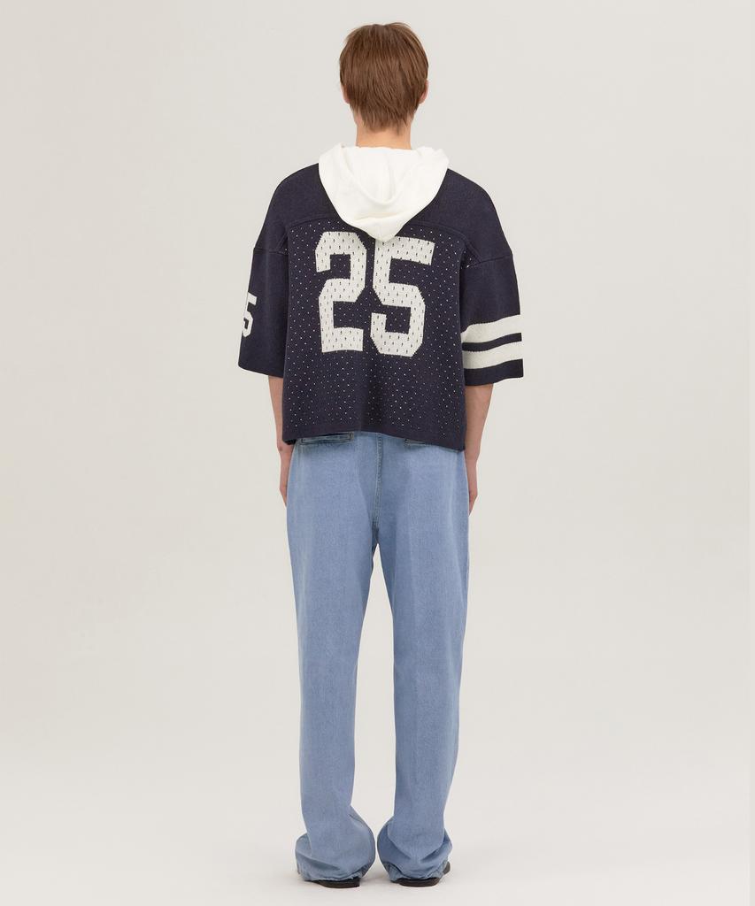 NOHANT 25 Jacquard Short Sleeve Knit Navy