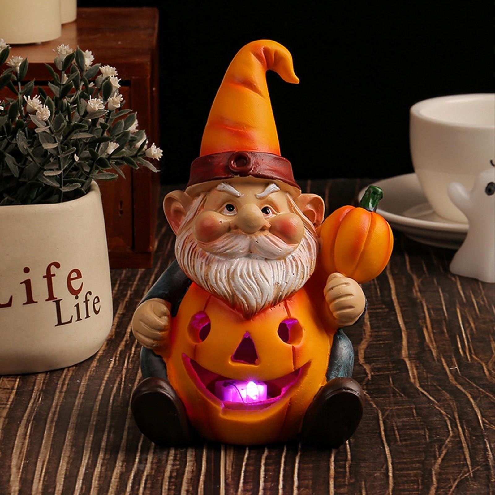 

Светящиеся украшения в виде старика-гоблина на Хэллоуин, декоративные украшения из смолы в виде садового гнома One Size