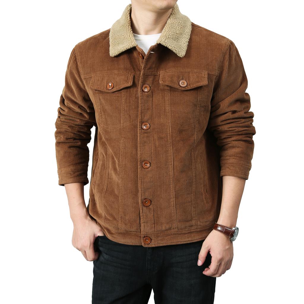Men's Cotton Jacket Loose Parka Warm Padded Corduroy Short Jacket Winter Jacket Fashion Parkas Casual Plush Outfit Winproof Coat