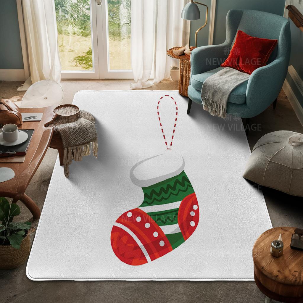 House Entrance Carpet Home Door Mat Living Room Bath Foot Bathroom Non-slip Water Absorption Rugs Bath Merry Christmas Winter