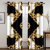 Luxury Gold Black Abstract Greek Key MeanderOn Sale Window Curtains for Kids Bedroom Living Room Kitchen Door Home Decor 2Pieces