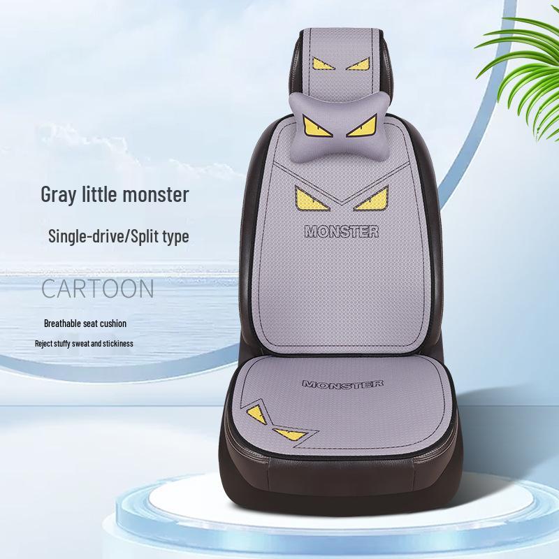 Universal Cartoon Linen Car Seat Cushion - Warm, Stylish, Four Seasons Comfort