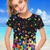 Abbigliamento Bambina Vestiti Bambina Maglietta Manica Corta Bambina Stampa Farfalla Carina Kawaii Girocollo Top Bambina Vestiti Estivi Bambini