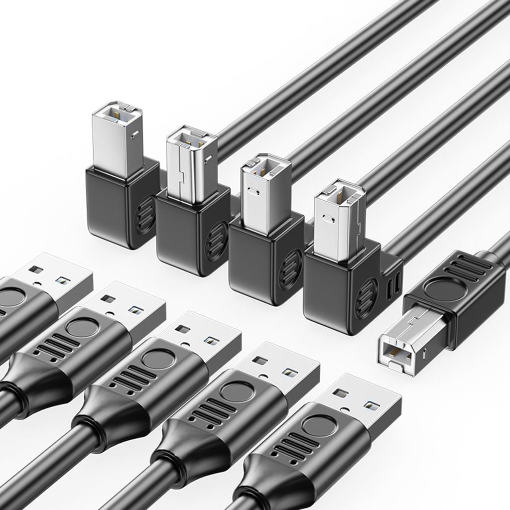 USB 2.0 A To B Male Printer Scanner Cable with Gold Plated Contacts Durable for Fast Data Transfer 480Mbps