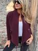 Women's Casual Woolen Tie-up Suit Jacket with Turn-down Collar and Faux Pockets - Autumn/Winter 2026 Collection