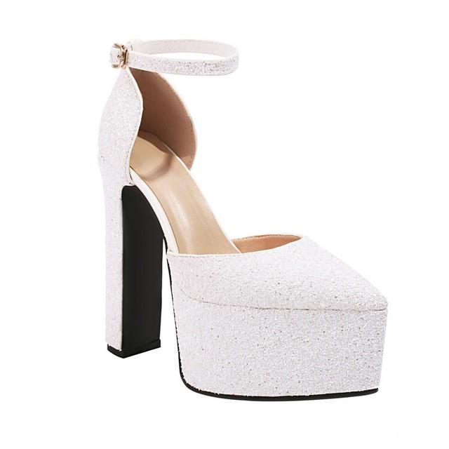 Brand Design Shiny Silver Red Women 'S Sandals New Sexy 15 .5cm High Heel Bridal Wedding Party Nightclub Women Shoes Size 43