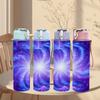 1PC Purple Blue Swirl Galaxy Nebula Print 750ml Color Plastic Sports Water Bottle Leakproof Flip Straw Lid Suitable for Sports Office Home Use