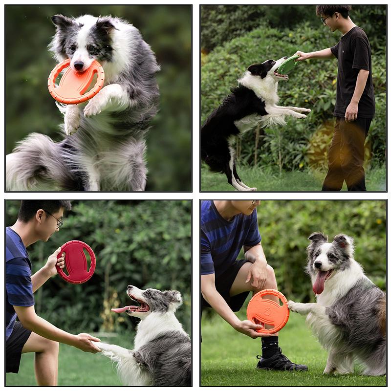 EVA Bite Resistant Flying Disc Dog Toys For Dog Multifunction Pet Puppy Training Toys Outdoor Interactive Game Pet Dogs Products