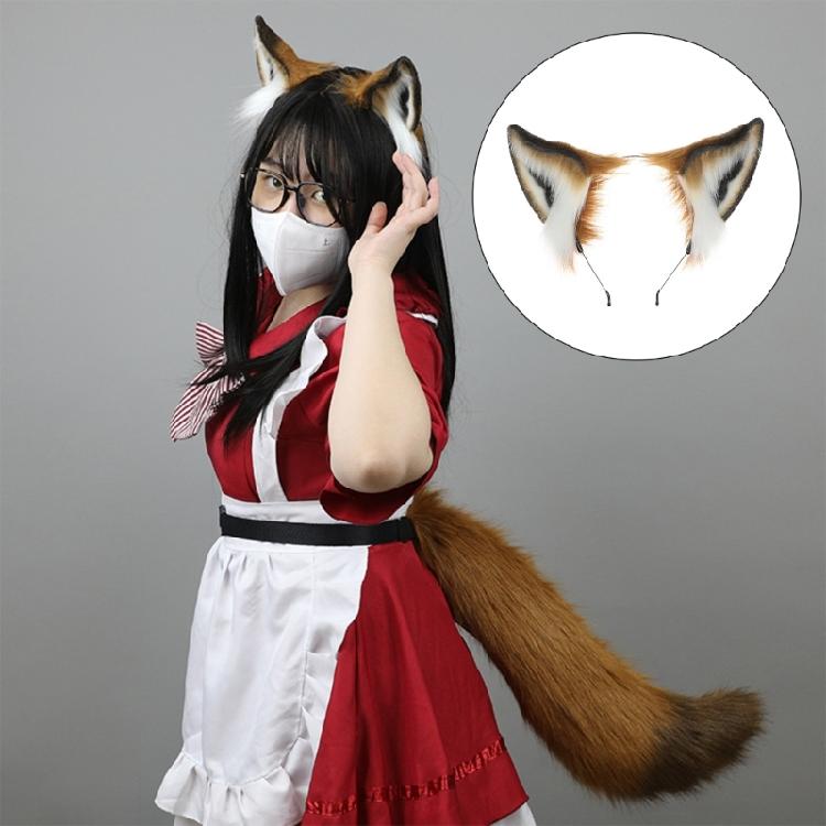 Furry Ear Headband Anime Cosplays Charming Foxes Headwear for Costume Party
