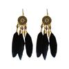 Bohemian Feather Tassel Earrings - Vintage Ethnic Style, High-End Niche Design for Women