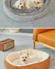 Four Seasons Round Dog Bed - Medium/Large, Scratch & Bite Resistant, Thick & Warm Cat Cushion