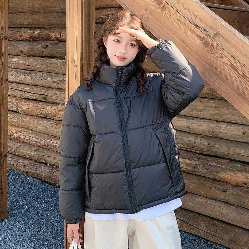 Stand Collar Down Cotton Jacket Women's Short Style Winter New Cotton Coat Thickened Loose Retro Cotton Jacket Bread Coat