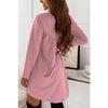 Women Crew Neck Long Sleeve Irregular Ruched Casual Sweatshirt Mini Dress