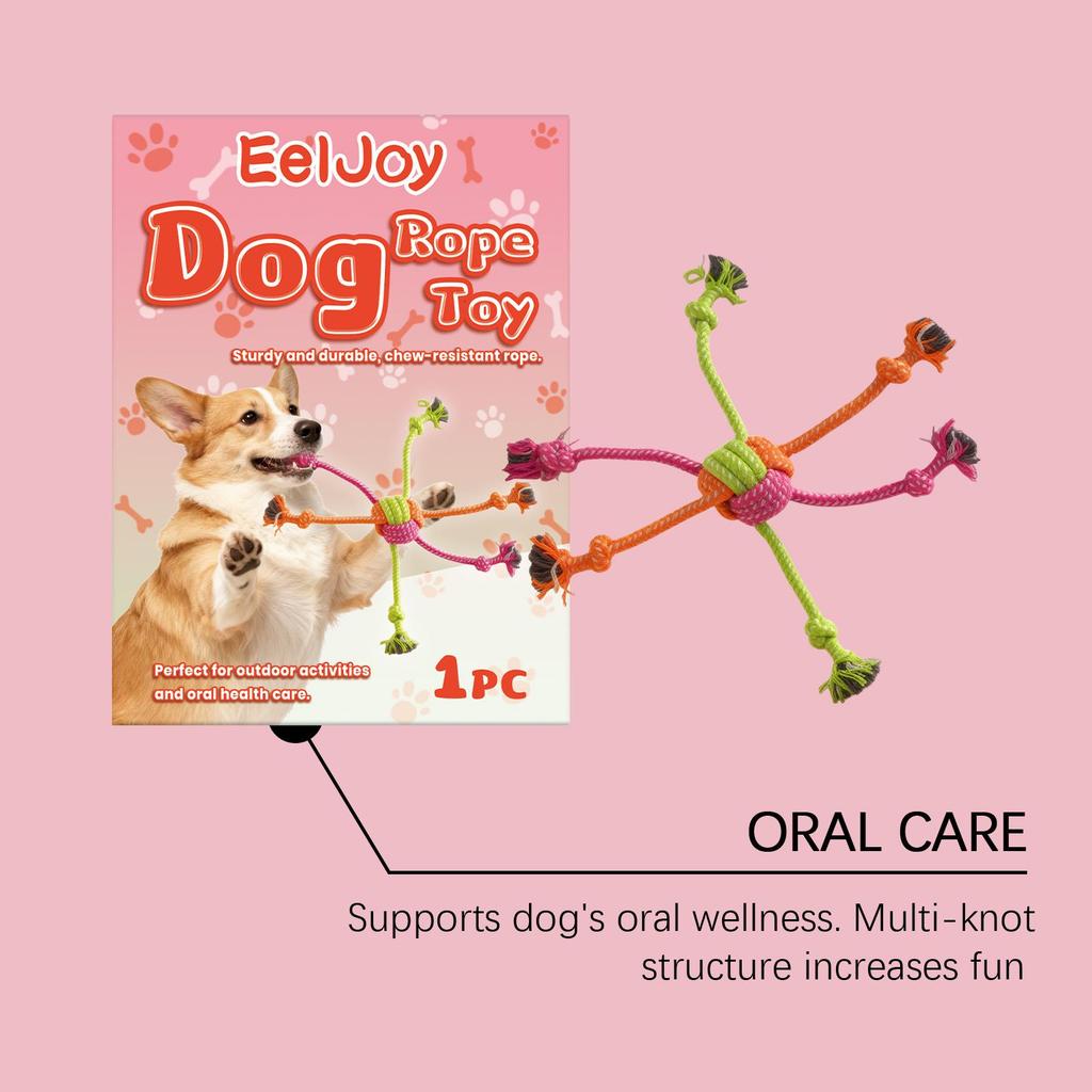 EELJOY Durable Dog Rope Knot Toy for Chewing and Interactive Play