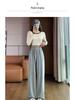 Petite 150cm Soft Velvet Casual Sports Pants - Slimming, Flesh-Covering, Height-Enhancing, Floor-Length, Autumn/Winter XS