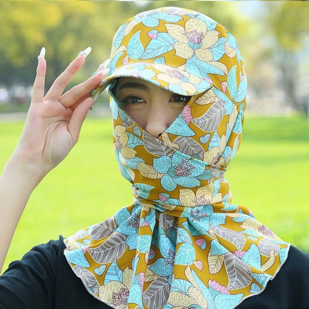 Portable Picking Tea Hat Flower Neck Protection Hat Anti-UV Sunshade Shawl Cap  Women