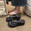 Soleist Thick Sole Wedges Flip Flops for Women 2025 Summer Non-slip Platform Sandals Woman Beach Slippers Girls Outdoor Flip Flops