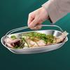 Stainless Steel Fish Serving Plate Thickened Steaming Tray Multi Functional Baking Pan  Cooking
