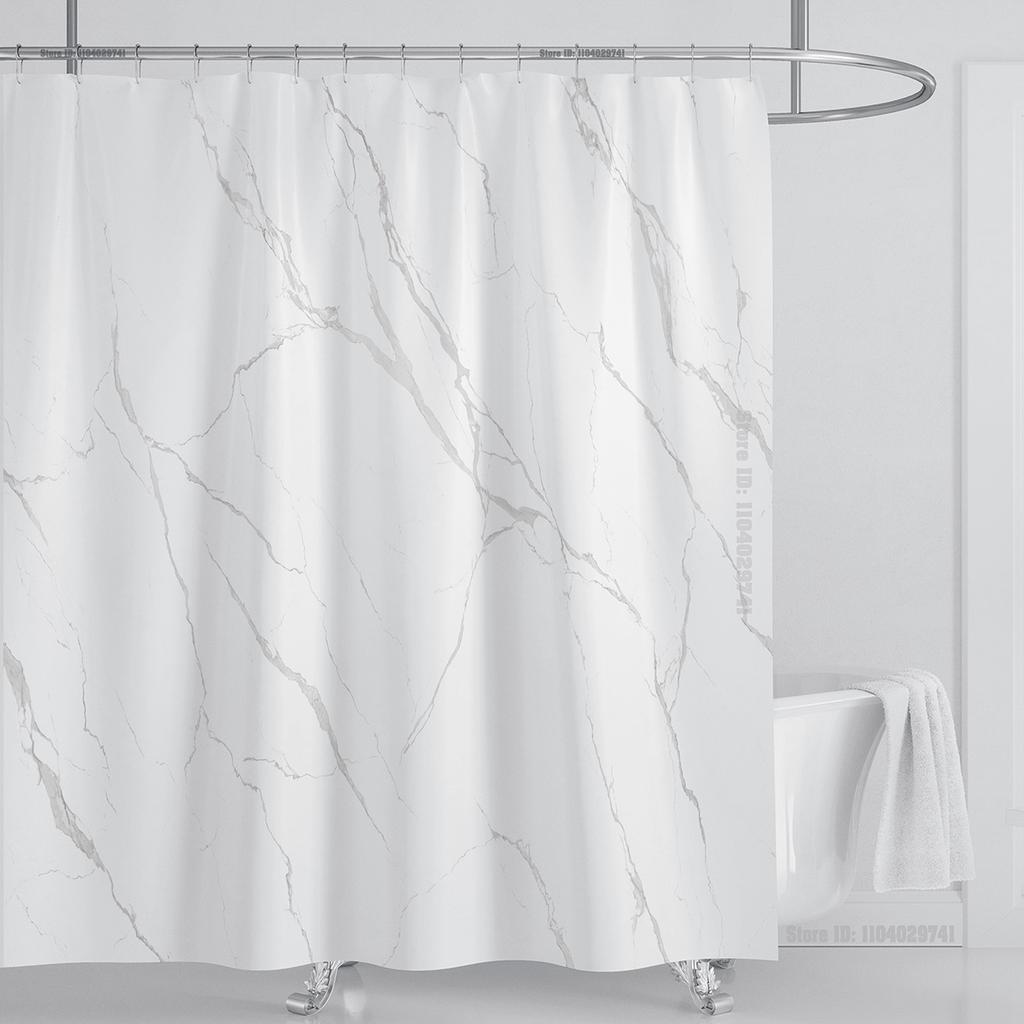 Marble Waterproof Shower Curtain Waterproof Shower Curtain for Bathroom Decor Printed Washable Shower Curtain with Hooks