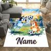 Football Fun Personalized Name Carpet Perfect for Study Room Bedrooms Foyer Playrooms Anti-slip Rug Office Home Decor Best for Christmas