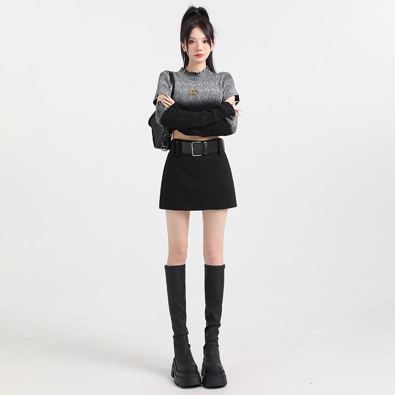 Korean Style Low Waist Slim Fit Midi Skirt for Women - 2024 Autumn Collection