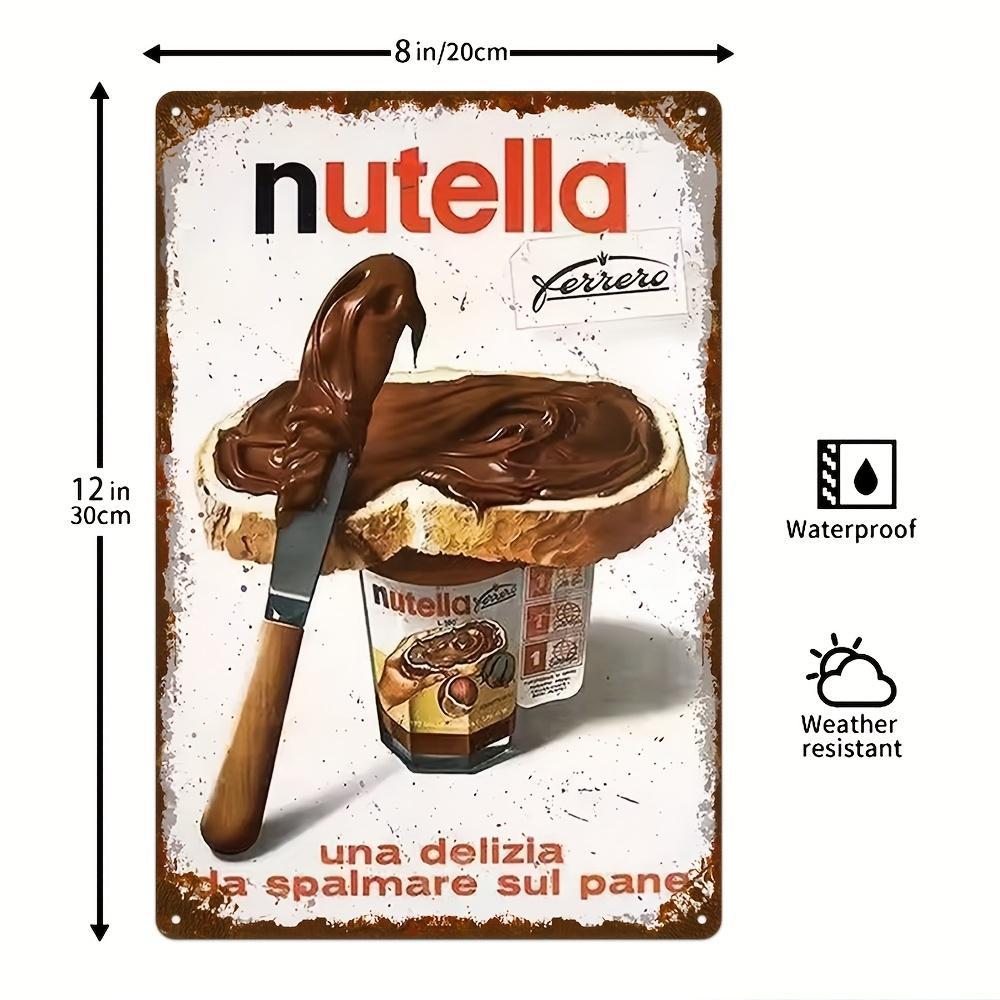 Винтажная металлическая жестяная вывеска Nutella Шоколадная паста Ретро Итальянская еда Настенный декор для Кухни Уголка для завтрака Пекарни 20x30cm(7.8x11.8inch)