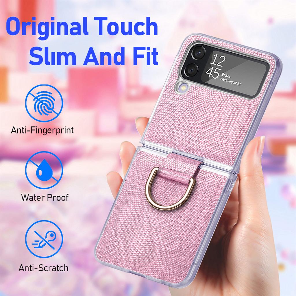 Custodia alla Moda Sottile e Opaca per Samsung Galaxy Z Flip4 Flip 4 5g Flip3 Flip 3 Copertura con Anello da Dito per Custodie Samsung Flip4