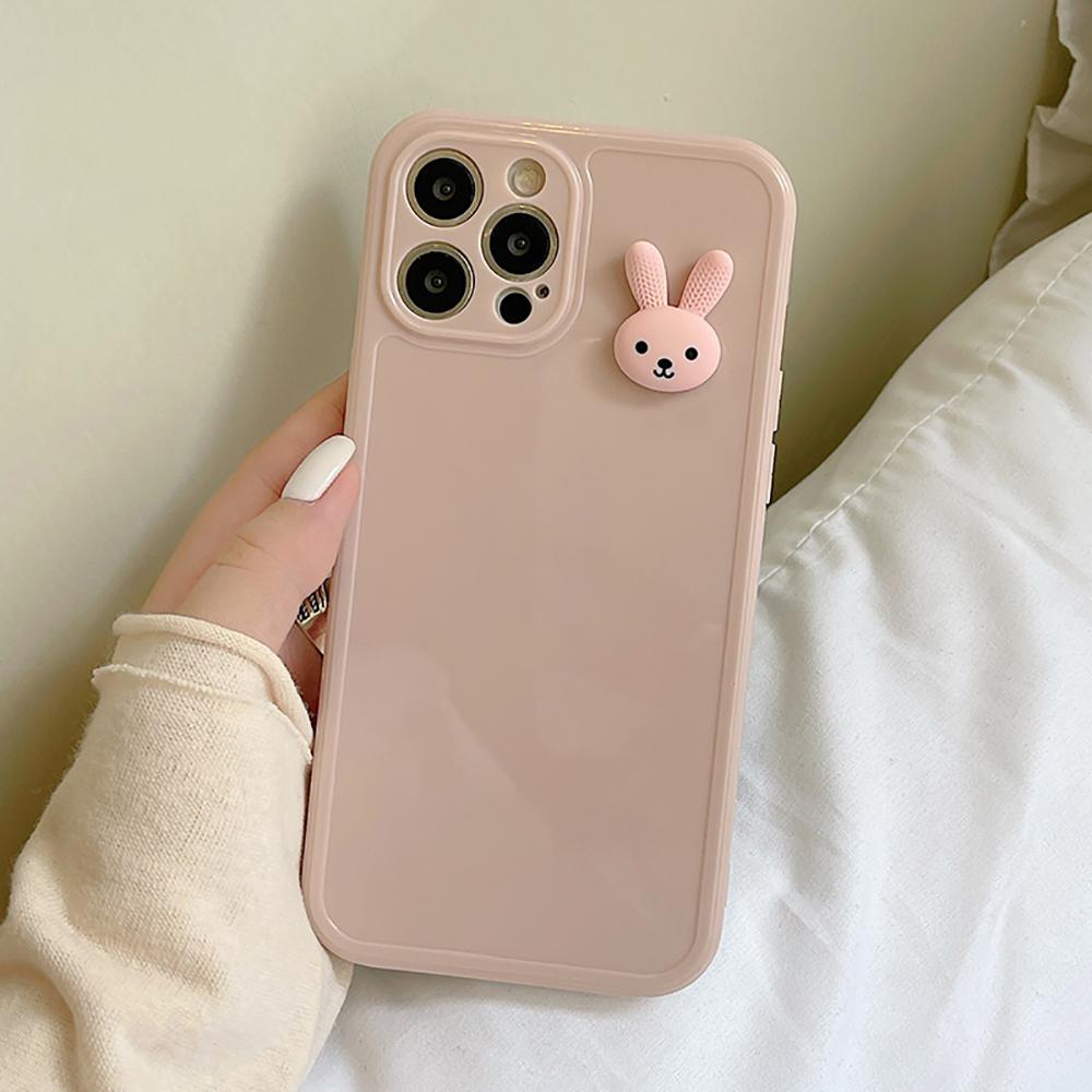 3D süße Kaninchen Cartoon Bär Tiere Handytasche für Iphone 13 12 11 Pro Max 7 8 Plus Xr X Xs Max weiche schöne Rückseite Abdeckung Fall