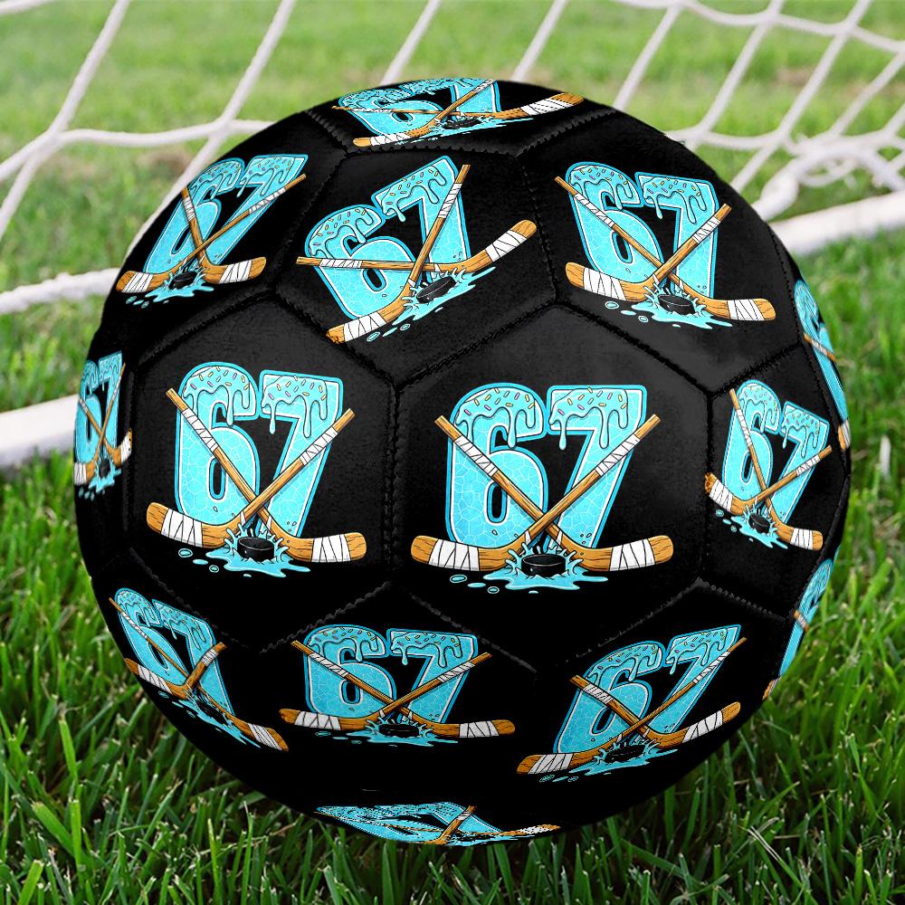 Summer Ice Cream Number 67 Size 5 Soccer Balls, High-Quality, Anti-Slip, Protective Football, a Unique Gift Suitable for Birthdays, Christmas