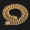 NUOYA 12mm Hip Hop Diamond Necklace Jewelry Miami Cuban Chain Iced Out Chain 18K Gold Plated Necklace