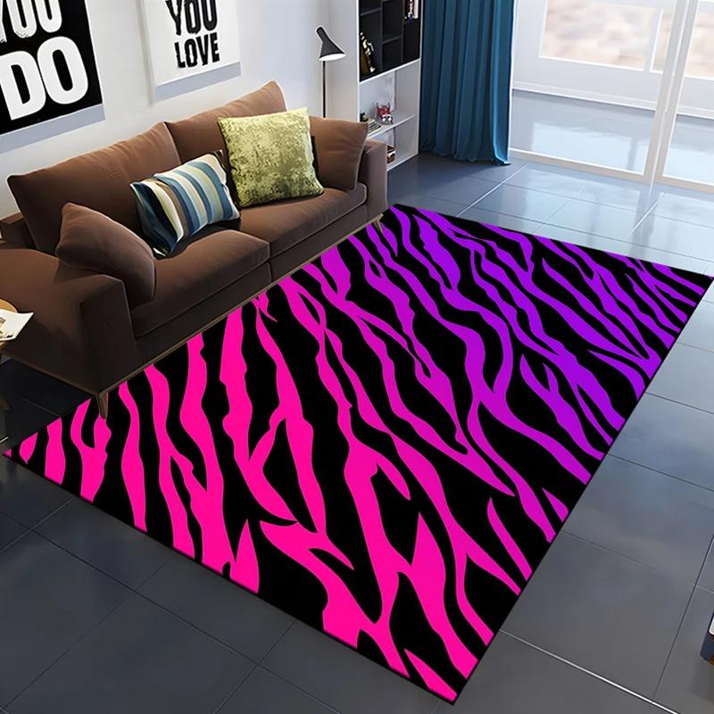 Zebra Stripes Area Rug Animal Skin Print Doormat African Wildlife Animal Carpet for Bedroom Playroom Living Room Soft Floor Mat