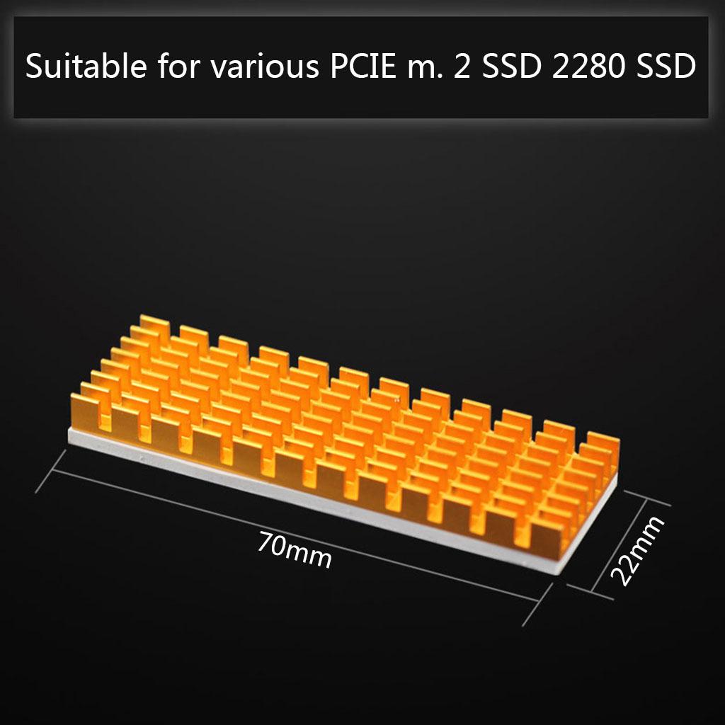 Aluminum Cooling Heat Sink Thermal Pads Heat Dissipation Radiator Thickness 6mm for M.2 Sata PCI-E NVME M2 SSD Heatsink