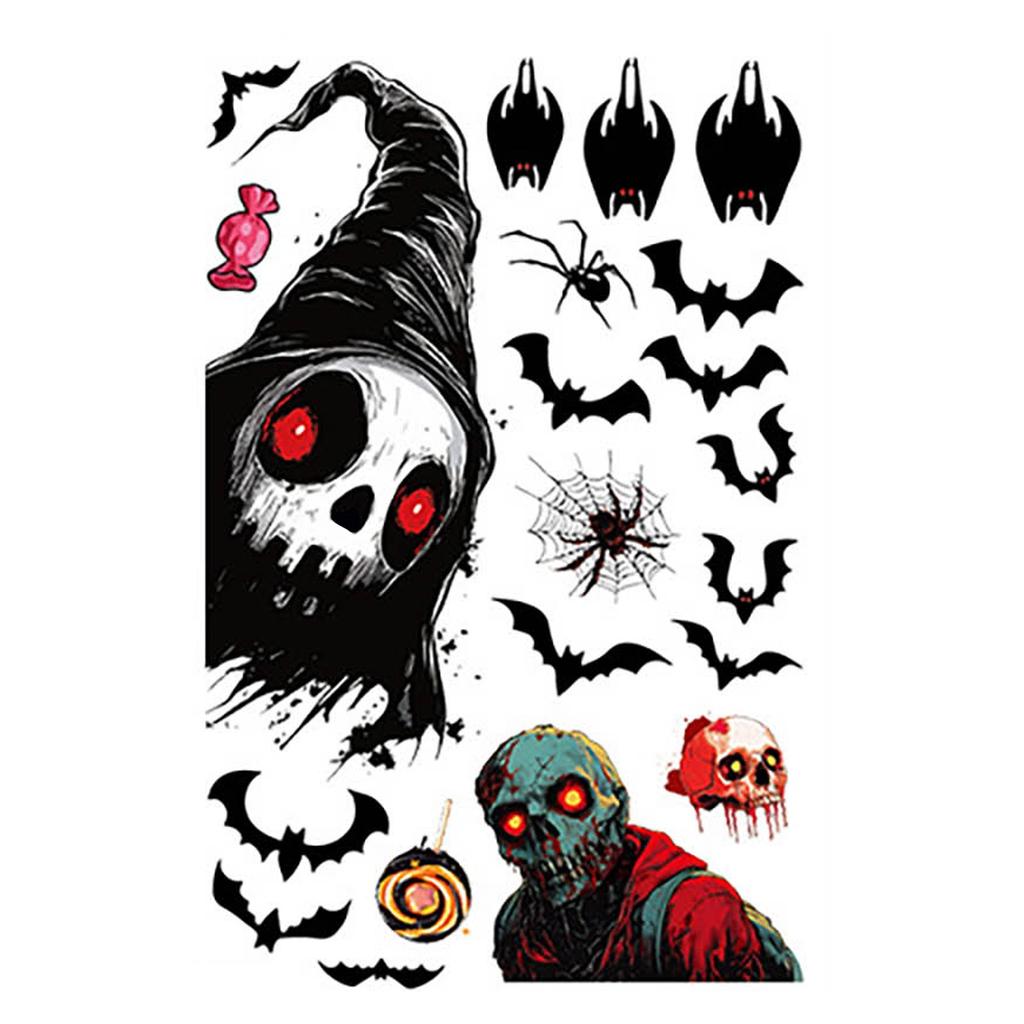 Halloween Decorations Horror Static Stickers Creative Death Glass Stickers