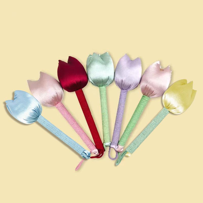 Brocade Tulip Mugwort Health Hammer: Exquisite Meridian Massage Hammer, Perfect Gift for Girls.