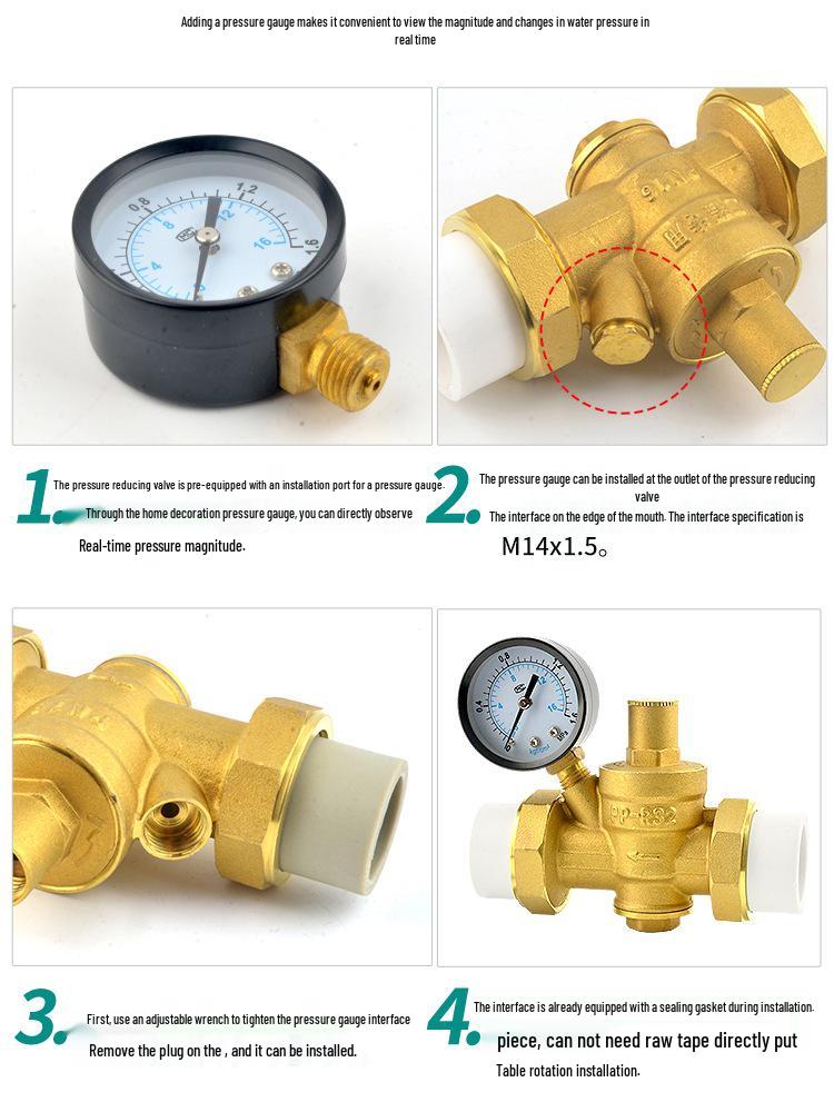 Water Pipe Pressure Reducing Valve for Home Heaters - PPR20/25/32, 4-Point PE Fitting